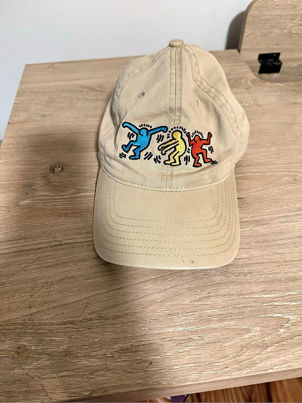 Keith Haring Mad Engine Embroidered Baseball Cap Beige
